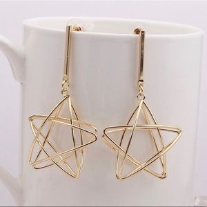Hollow 3D Star Stud Drop Earrings